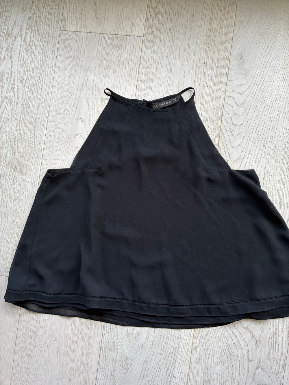 Zara Black Halter Delicate Hang Top